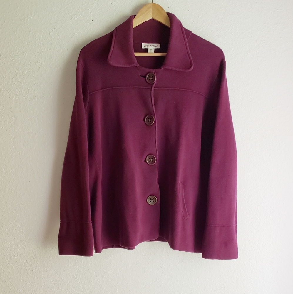 Coldwater Creek Plum Button-Front Jacket